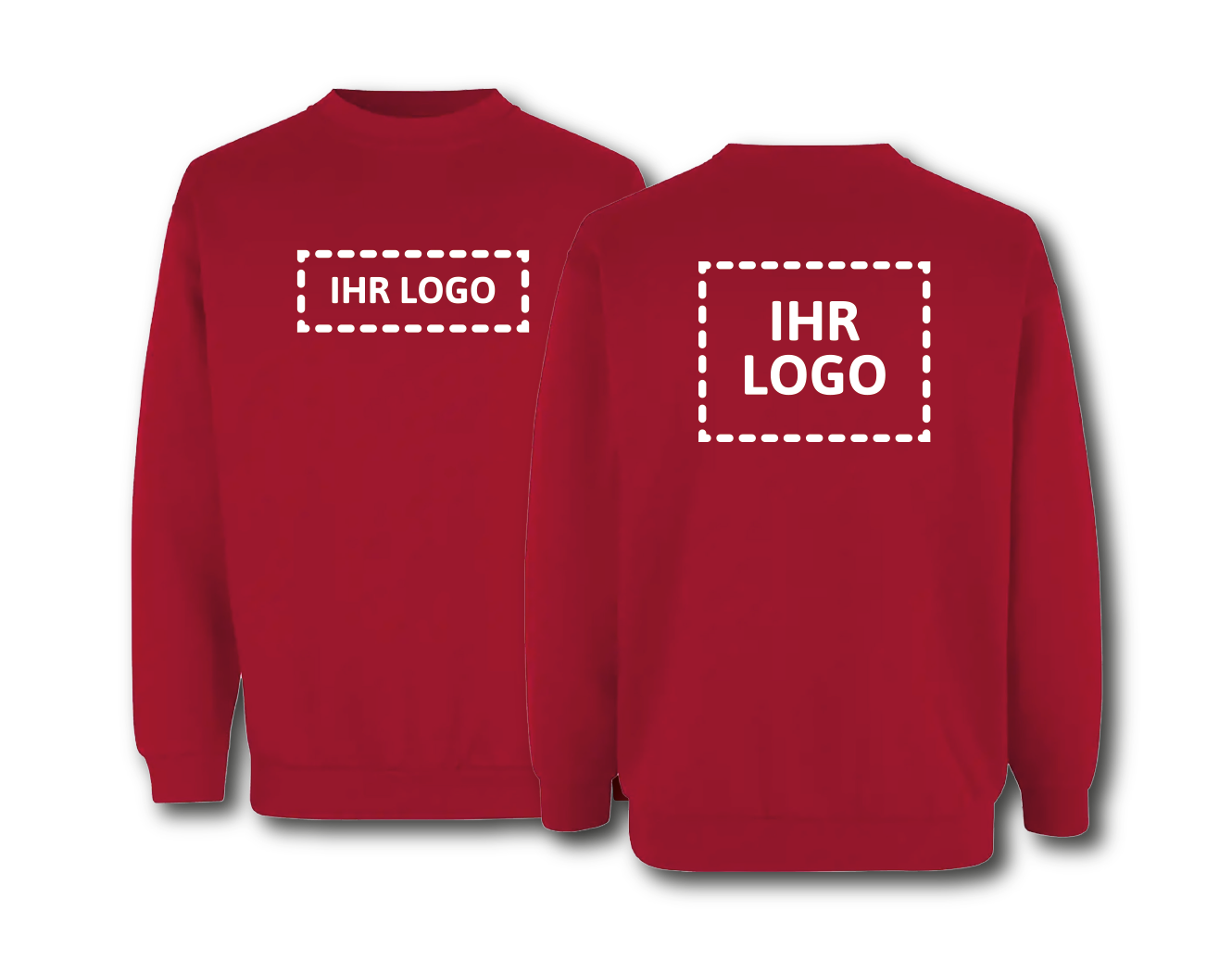 Unisex Sweatshirt inkl. Logo-Druck Brust & Rücken
