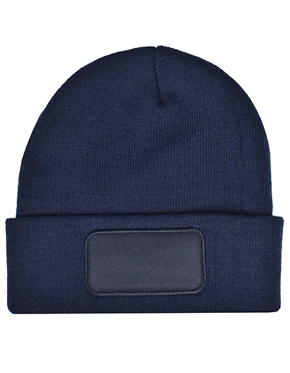 Strickmütze mit Patch